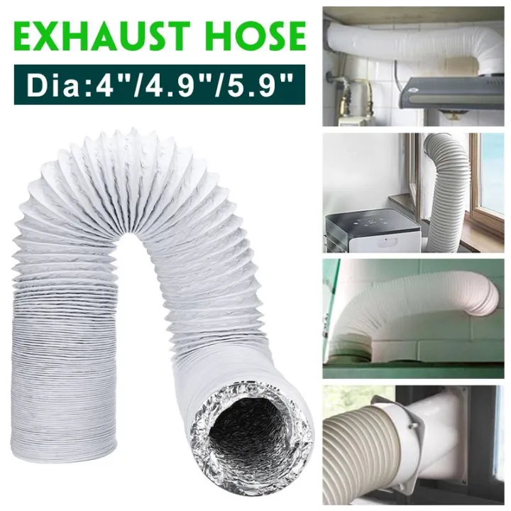 1.58M Aluminum Flexible Portable Air Conditioner Exhaust Hose Kitchen