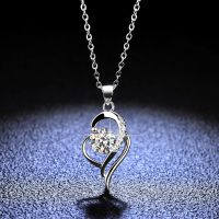 Necklace For Women Free Shipping Moissanite  Classic Simply 925 Silver Round Cut Anniversary Party Of Gift Pendent Fashion Chain Necklaces