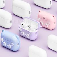 อุปกรณ์ป้องกันหูฟังเคสสำหรับ Apple Airpods Pro 2กล่องหูฟังปลอกซิลิโคนเคสจอยควบคุมเกมรูปการ์ตูนน่ารักพร้อมสายคล้อง