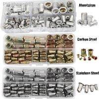 ┇ 100pcs M3 M4 M5 M6 M8 Flat Threaded Rivet Nuts Stainless Steel Aluminum Carbon Steel Flange Rivnut Insert Nutsert Nuts Fastener