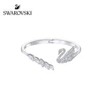 Swarovskiˉ bracelet SWAN LAKE Elegant Romantic Open Bracelet Charm Swan Bracelet Womens fine jewelry Charms and Charm Bracelet