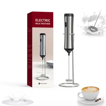 Milk Frother Usb Rechargeable Handheld Electric Whisk Coffee Mixer Milk  Bubbler Foam Maker Mini Blender for Coffee with Stand