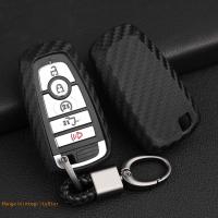 ☄ Carbon Fiber Silicone TPU Remote Car Key Fob Case Cover Holder Shell For Ford Car Key Case Cover Key Bag