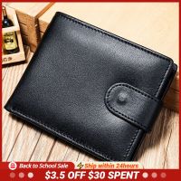 Soft Cowhide Leather Mens Black Wallet Genuine Leather Short Purse RIFD Male Money Cash Purse Card Holder Coins Pocket Bag