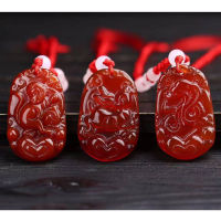 Red Agate Zodiac Pendant Necklace Collar Chain Unisex Birthday Gift Package 30Y5 30Y5