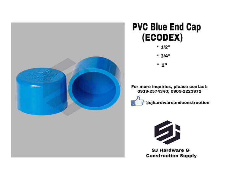PVC BLUE END CAP 1/2" / 3/4" / 1" Lazada PH