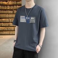 เสื้อยืดพิมพ์ลายคอกลมสบายแขนสั้นสำหรับผู้ชาย,M-4XL แขนสั้นผ้าคอตตอนอเนกประสงค์ทรงหลวมเทรนด์ใหม่ไม่เหมือนใคร