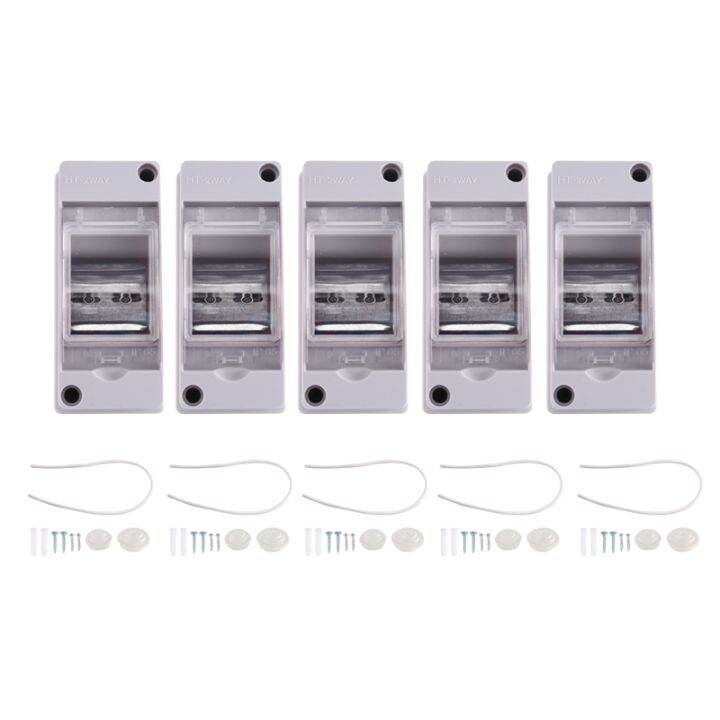 5PCS HT Series Outdoor Waterproof Electrical Distribution Box 2Ways MCB