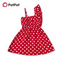 PatPat Toddler Girl Polka dots One Shoulder Ruffle Cami Dress  by Hs2023