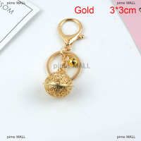 pime MALL Creative Hollow Bell พวงกุญแจโลหะ DIY กระเป๋าตกแต่งจี้พวงกุญแจของขวัญ