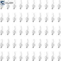 CLDH 100 Pcs โลหะสำหรับตกแต่ง จี้รูปโน้ตดนตรี จี้ห้อยคอ วินเทจ การหา สร้อยคอสำหรับผู้หญิง