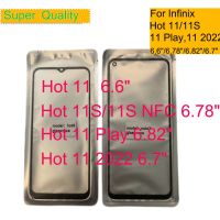 10ชิ้น/ล็อตสำหรับ Infinix Hot 11S NFC Play ข้างหน้าหน้าจอสัมผัสแผงกระจกด้านนอกสำหรับ Infinix Hot 11 2022กระจก LCD พร้อม OCA