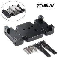 【YF】 YEAHRUN Black Alloy Metal Transmission Gearbox Skid Plate For 1/10 RC SCX10 D90 D110 TF2
