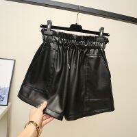 tfu336336 ขายดีที่สุด - /✺♗▼ Size Waist Elestic Band Pockets Oversized Leather Shorts Short Pants 2019