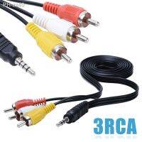 ✇○ 1M 3.5mm Jack Plug to 3 RCA Adapter AUX Cable Male to Male Audio Video AV Cable Wire For Speaker Laptop DVD TV