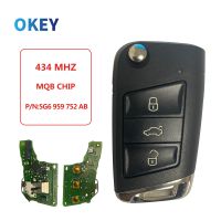 ชิป Okey กุญแจรถยนต์รีโมท434MHz MQB,สำหรับ Volkswagen Golf VII MK7 Skoda Octavia A7 2017 Pn/: 5G6959752AB