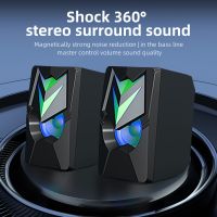 COOMAER C106 Desktop PC Speakers RGB 7 Colors USB Portable Stereo Bass 2.0 Wired Hifi Subwoofer For Laptop Computer Loundspeaker