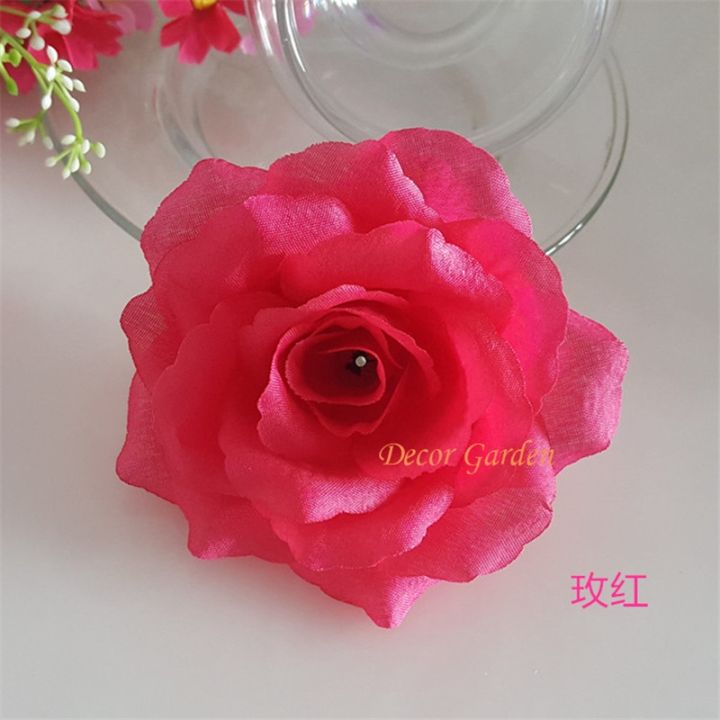 ayiq-flower-shop-50ชิ้น10ซม-21สีผ้าไหมกุหลาบหัวดอกไม้ประดิษฐ์สำหรับ-diy-งานแต่งงานผนังพื้นหลังช่อตกแต่งเทศกาลผู้ผลิต