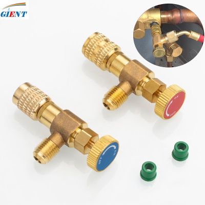 High Quality Liquid Safety Valve R410A R22 Air Conditioning Refrigerant 1/4 Safety Adapter Hand Tool Parts Cn(origin)