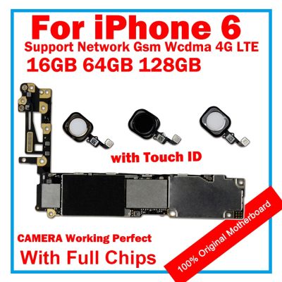 vfbgdhngh For iphone 6 Motherboard With/No Touch ID Mainboard With System full Chips Tested Good Working Logic Board No ID Account