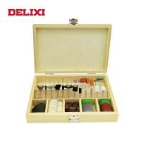 Delixi 100ชิ้นอุปกรณ์บดไฟฟ้าไฟฟ้าหัวบดชุดตัดขัดขัดหัวบดชุดกล่องไม้