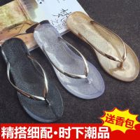 [Free ship] version flip flops sandals crystal solid non-slip flat bath bathroom inside and outside dormitory transparent lady