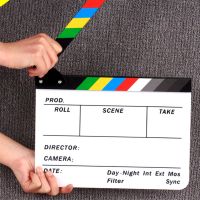 ”【；【-= Recording Director Clapperboard Notice Plate Clapper Board TV Movie Acrylic Clapboard Film Video Professional Props