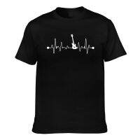 New Arrival Vintage Bass Guitar Heartbeat Musician Funny MenS T-Shirts Multi-Color Optional