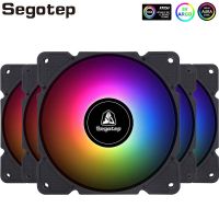 Segotep พัดลมทำความเย็นระบายความร้อน RGB พัดลมทำความเย็น120มม. 5V 3Pin ARGB Aura ซิงค์เสียงเงียบพัดลมคอมพิวเตอร์ส่วนบุคคล DIY ปรับความเย็นสำหรับตู้เกมเมอร์