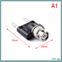 Jizha BNC TO Two DUAL 4mm BANANA MALE FEMALE JACK COAXIAL CONNECTOR RF ADAPTER