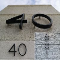 【LZ】✔  Black Floating House Numbers Doorplate Letters Metal Address Sign Plate Outdoor Street Door Plaque Number For Home Mailbox 0-9