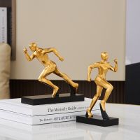 Nordic Living Room Decor Gold Runners Sculpture And Figurines For Indoor Decoration Home Desk Accessories Resin Abstract Statue