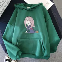 Hoodie Anime Estetik Penyihir Kecil Sweatshirt Kartun Lucu Pakaian Pria/Wanita Bulu Domba Mode Hoody Estetika Gotik Size Xxs-4Xl