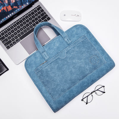 Fashion PU Leather women Laptop Bag Notebook Carrying Briefcase for Air 13.3 14 15.6 inch men Handbags shoulder Bag