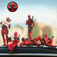 Deadpool Groot Figur Aksi โมเดลเคลื่อนไหว Postur Duduk X-Men Boneka Mini Dekorasi Mobil Hadiah Mainan Patung Kecil Kolesi Marvel