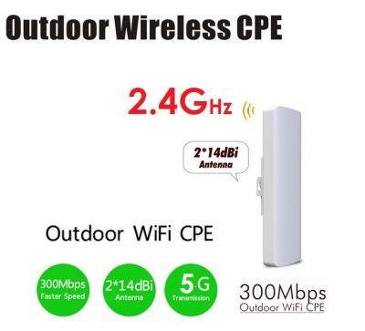 300Mbps 2.4Ghz Outdoor Mini Wireless AP Bridge WIFI CPE Access Point Dual 2*14dBi WI-FI Antenna Nanostation