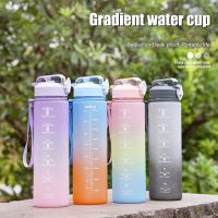 1000Ml Sports Water Bottle With Time Marker For Outdoor Gym Fitness Travel Portable Leakproof Drinkware Plastic BPA Free