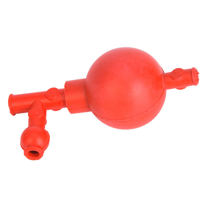 ลูกบอลปิเปตเชิงปริมาณหลอดไฟดูด-bahan-karet-ห้องปฏิบัติการลูกบอลดูดปิเปตที่มีช่องเปิด3ช่องสีแดง