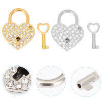 Dreamhigher 2 ชุด Rhinestone Heart Locks ล็อคด้วยกุญแจรักล็อครูปหัวใจ