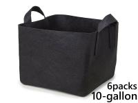 แพ็ค 6! ถุงปลูกต้นไม้แบบผ้า ขนาด 10แกลลอน ทรงสี่เหลี่ยม สูง 30ซม Smart Grow Bag 10-Gallon - Fabric Pot Square Shaped