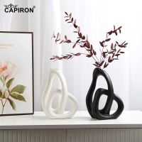 CAPIRON ป้ายรักแจกันเซรามิกงานศิลป์สุดสร้างสรรค์ห้องนั่งเล่นดอกไม้รูปทรงหัวใจสำหรับตกแต่งภายในบ้านและสำนักงาน