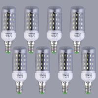 CarCool หลอดไฟข้าวโพด E14 110V-120V 7W 56LED SMD4014,ไฟสีวอร์มไวท์8ชิ้น