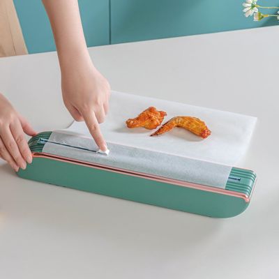 Plastic Wrap Cutter Magnetic Plastic Wrap Cutter for Kitchen Storage Space-saving Dispenser for Wrap Foil Holder Utensils