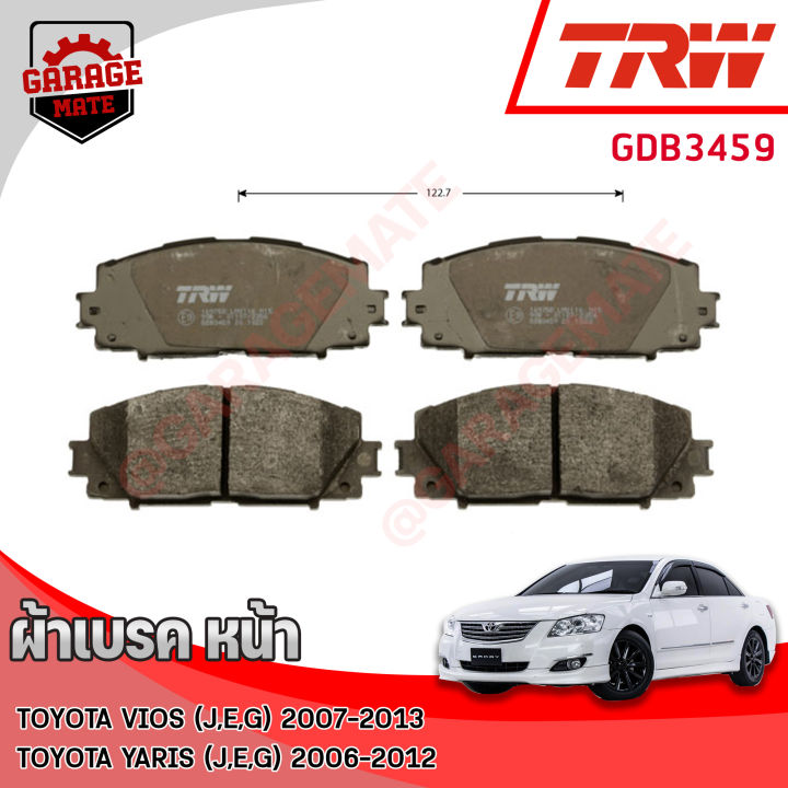 trw-ผ้าเบรคหน้า-toyota-yaris-ncp90-j-e-g-1-5l-2006-2012-vios-j-e-g-1-5l-2007-2013