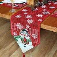 [HOT ZEXKLIOALQAQ 529] Christmas Table Runner Snowflakes Tablecloth Merry Christmas Desktop Table Cover New Year Party Xmas Decor For Home 13X72 Inch