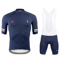 ชุดขี่จักรยาน Jersey ฤดูร้อนแขนสั้นจักรยานสวมเสื้อผ้า MTB Racing Bike Cycling Set Men Bib Gel Suit