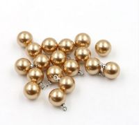 Free shipping 20pcslot light coffee shell button imitation pearl button all round dark pearl clasp children sweater button 10mm