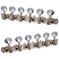 12-string Acoustic Guitar Tuning Pegs Tuners Key 6L 6R Round Machine Heads Parts Universal Instruments Guitar Accessories-ZOK STORE