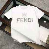 FENDI เสื้อยืดผ้าฝ้ายฤดูร้อนแบรนด์ทันสมัยใหม่เทรนด์ของผู้ชาย