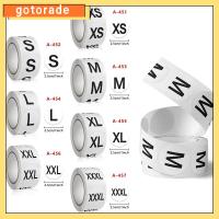 GOTORADE 500pcs/roll XS-3XL สติ๊กเกอร์ฉลากขนาด 2.5ซม./1นิ้ว สีดำสีดำ ขนาดป้ายกระดาษ กลมกลมๆ สติ๊กเกอร์ขนาดเสื้อผ้า ป้ายเสื้อผ้ารองเท้าเสื้อผ้า